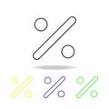 division sign multicolored icons. Thin line icon for website design and app development. Premium colored web icon with shadow on w Royalty Free Stock Photo