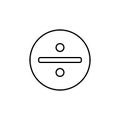 division symbol in a circle icon. Element of simple icon for websites, web design, mobile app, info graphics. Thin line icon for w Royalty Free Stock Photo