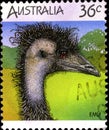 02.09.2020 Divmoe Stavropol Territory Russia the Postage Stamp Australia 1986 Australian Animals Ostrich Emu Head