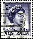02 11 2020 Divmoe Stavropol Territory Russia the postage stamp Australia 1959 Queen Elizabeth II Porter