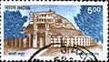 02.11.2020 Divmoe Stavropol Territory Russia the Postage Stamp India 1994 Sanchi Stupa Cultural and Historical Monument