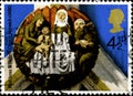 02 10 2020 Divnoe Stavropol Krai Russia postage stamp Great Britain 1974 Christmas Church Roof Bosses Birth of Christ The Nativity