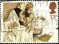 02 10 2020 Divnoe Stavropol Krai Russia the postage stamp Great Britain 1984 Christmas The Holy Family woman man and baby