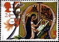 02.09.2020 Divnoe Stavropol Krai Russia postage stamp Great Britain 1991 Christmas Mary and Jesus in Stable woman and