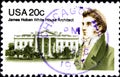 02 10 2020 Divnoe Stavropol Krai Russia postage stamp USA 1981 James Hoban - Irish-American Architect of the White House man on