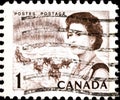 02.09.2020 Divnoe Stavropol Territory Russia Canada Postage Stamp 1967 The 100th Anniversary Celebration Queen Elizabeth, Northern