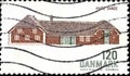 02.09.2020 Divnoe Stavropol Territory Russia Danish postage stamp 1972 Danish Architecture Farmhouse, Hvidesande one-story