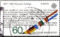 02 11 2020 Divnoe Stavropol Territory Russia the German postage stamp 1982 EUROPA Stamps - Historic Events Excerpt from Treaty of