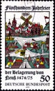 02 08 2020 Divnoe Stavropol Territory Russia the Germany postage stamp 1975 The 500th Anniversary of the Siege of Neuss 1474-75