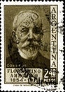 02.11.2020 Divnoe Stavropol Territory Russia the postage stamp Argentina 1956 Florentino Ameghino, Anthropologist portrait