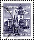 02.11.2020 Divnoe Stavropol Territory Russia postage stamp Austria 1962 Architectural Monuments in Austria Residence Fountain,
