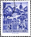02.09.2020 Divnoe Stavropol Territory Russia the postage stamp Austria 1968 Architectural Monuments in Austria Wyvern Fountain at
