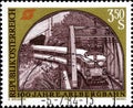 02 11 2020 Divnoe Stavropol Territory Russia postage stamp Austria 1984 Railway Anniversaries Arlberg Railway train on the