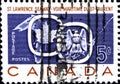 02 11 2020 Divnoe Stavropol Territory Russia postage stamp Canada 1959 Opening of St. Lawrence Seaway maple leaf and eagle in a