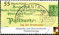 02 10 2020 Divnoe Stavropol Territory Russia the postage stamp Germany 2006 Day of the Stamp old stamp with a stamp and an