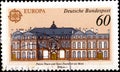 02 08 2020 Divnoe Stavropol Territory Russia the postage stamp Germany 1990 EUROPA Stamps - Post Offices Frankfurt am Main Royalty Free Stock Photo