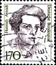 02 11 2020 Divnoe Stavropol Territory Russia the postage stamp Germany 1988 Famous Women Hannah Arendt 1906-1975 , Philosopher