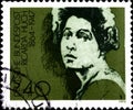 02 09 2020 Divnoe Stavropol Territory Russia the postage stamp Germany 1975 Famous Women Writers Ricarda Huch 1864-1947 portrait