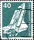 02 10 2020 Divnoe Stavropol Territory Russia the postage stamp Germany 1975 Industry and Tecnic Space laboratory Spacelab