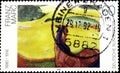 02 09 2020 Divnoe Stavropol Territory Russia the postage stamp Germany 1992 Paintings of the 20th Century Landscape with Horse