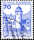 02 11 2020 Divnoe Stavropol Territory Russia the postage stamp Germany 1977 Palaces and Castles Mespelbrunn Moated Castle medieval