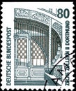 02 09 2020 Divnoe Stavropol Territory Russia the postage stamp Germany 1987 Sightseeing Main entrance of the mine Zollern II,