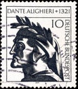 02 08 2020 Divnoe Stavropol Territory Russia postage stamp Germany 1971 The 650th Anniversary of the Death of Dante Alighieri 1265