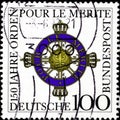 02 11 2020 Divnoe Stavropol Territory Russia the postage stamp Germany 1992 The 150th Anniversary of the Order Pour le M rite