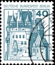 02 11 2020 Divnoe Stavropol Territory Russia the postage stamp Germany West Berlin 1977 Strongholds and Castles Eltz Castle