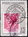 02 08 2020 Divnoe Stavropol Territory Russia postage stamp Italy 1959 Stamp Day stamp depicted on a stamp