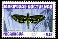 7.24.2019 Divnoe Stavropol Territory Russia Postage stamp Nicaragua 1983 year Series Night butterflies mariposas nocturnas