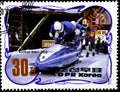 01 16 2020 Divnoe Stavropol Territory Russia postage stamp North Korea 1984 Winter Olympic Games - Sarajevo, Bosnia and Royalty Free Stock Photo