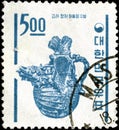 02 11 2020 Divnoe Stavropol Territory Russia postage stamp South Korea 1962 National Symbols jug with the head of a dragon on the