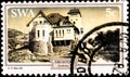 02 08 2020 Divnoe Stavropol Territory Russia postage stamp South-West Africa 1977 Historic Houses House Goerke House diamond