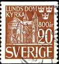 02 11 2020 Divnoe Stavropol Territory Russia the postage stamp Sweden 1946 The 800th Anniversary of the Birth of the Lund