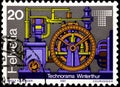 02.09.2020 Divnoe Stavropol Territory Russia the postage stamp Switzerland 1981 Anniversaries Opening of Technorama Museum