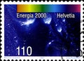 02 10 2020 Divnoe Stavropol Territory Russia the postage stamp Switzerland 1997 Energie 2000 - The Four Elements Water