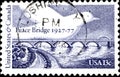 02.09.2020 Divnoe Stavropol Territory Russia Postage Stamp United States 1977 Peace Bridge and Dove