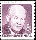 02 10 2020 Divnoe Stavropol Territory Russia the Postage Stamp United States 1971 Prominent Americans - Dwight David Eisenhower Royalty Free Stock Photo