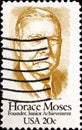 02 08 2020 Divnoe Stavropol Territory Russia the postage stamp USA 1984 Horace Moses 1862-1947 , Founder of Junior Achievment