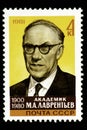 07.24.2019 Divnoe Stavropol Territory Russia postage stamp of the USSR 1981 academician M.A. Lavrentiev 1900-1980 portrait on the