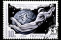 08 12 2019 Divnoe Stavropol Territory Russia postage stamp USSR 1984 April 12th day of astronautics space technology to