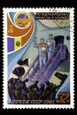 08 12 2019 Divnoe Stavropol Territory Russia USSR postage stamp 1981 intercosmos international space flights Soviet-Romanian