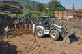 Tractor on construction site