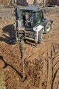 Tractor on construction site