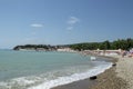 Divnomorskoye Village Russia 2019: the beach at the seaside in the summer