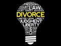 Divorce bulb word cloud Royalty Free Stock Photo