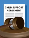 child support agreement, judge gavel Royalty Free Stock Photo