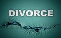 Divorce concept with a background representing a tear on a wall