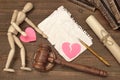 Divorce Concept In The Court. Gavel, Law Book, Judges Gavel